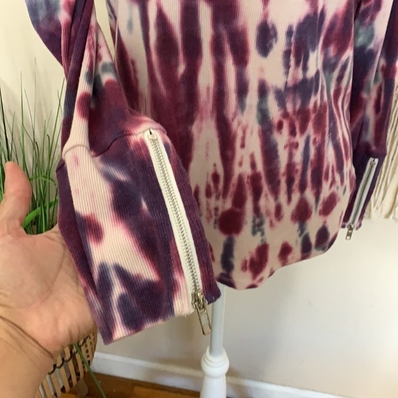 nwt // chaser tie dye ribbed quarter zip pullover - Picture 6 of 12